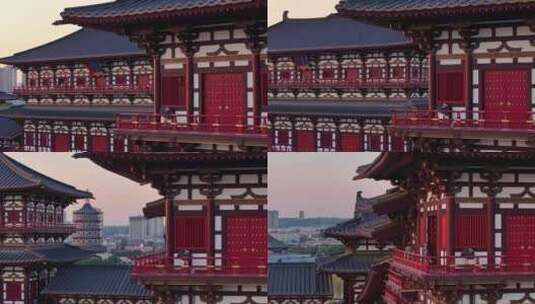 河南洛阳应天门古建筑夜景航拍高清在线视频素材下载