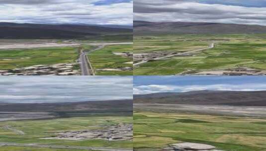 高清竖屏航拍西藏日喀则萨迦县风景合集高清在线视频素材下载