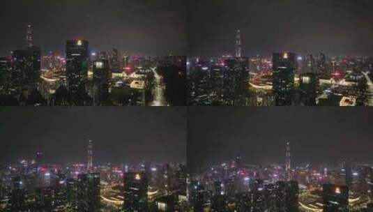 深圳福田区夜景航拍高清在线视频素材下载