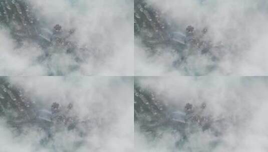 大雾中的城市航拍（重庆北碚）高清在线视频素材下载
