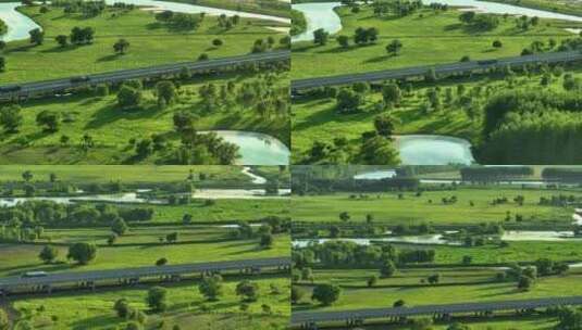 4K高速生态道路交通绿色碳中和乡村振兴高清在线视频素材下载