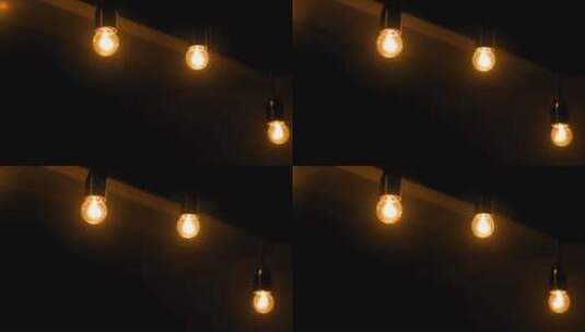 室内灯泡发散暖光发光明亮光晕透着光斑高清在线视频素材下载