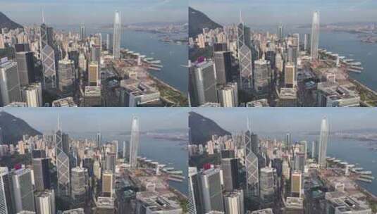 香港中环密集建筑航拍高清在线视频素材下载