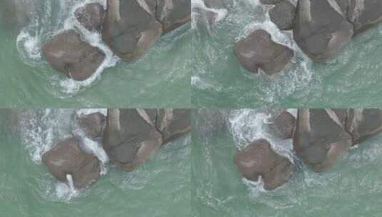 海浪拍打礁石-垂直视觉-4K高清在线视频素材下载