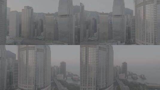 香港中环写字楼航拍高清在线视频素材下载
