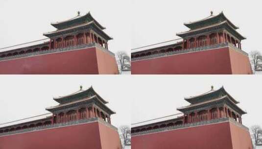 北京故宫午门雪景高清在线视频素材下载