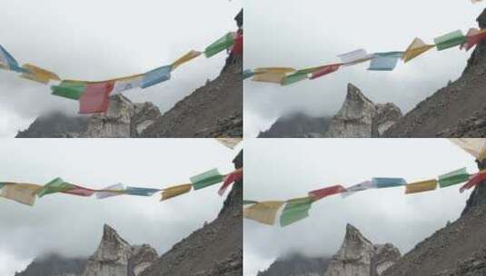 西藏山南地区垭口金帆高清在线视频素材下载
