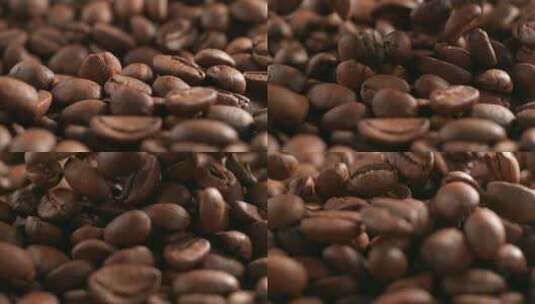 烘焙后散发香气的咖啡豆高清在线视频素材下载