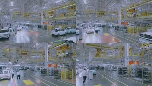 电动汽车工业工厂车间 自动化生产高清在线视频素材下载