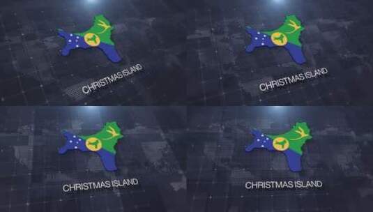 圣诞岛地图展示高清在线视频素材下载