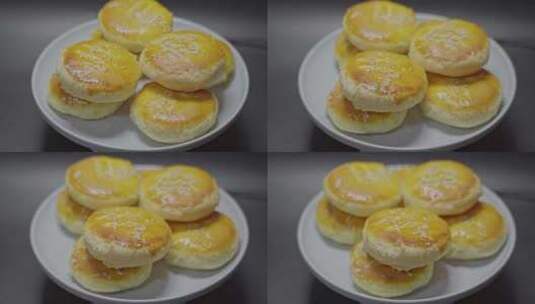 美食中式点心类酥饼老婆饼高清在线视频素材下载