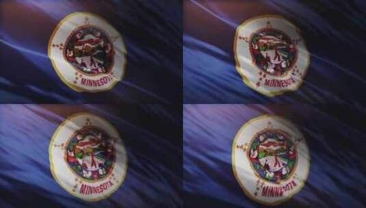 明尼苏达州国旗挥舞-4K高清在线视频素材下载