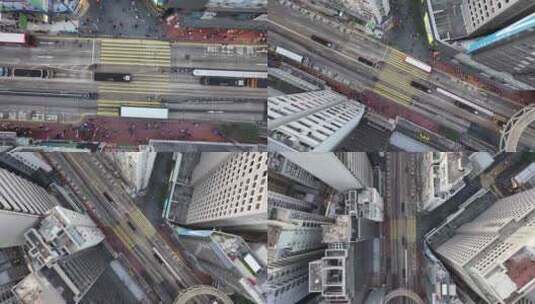 俯拍香港铜锣湾斑马线高清在线视频素材下载