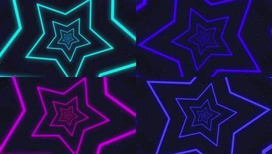 明亮发光的未来宇宙中无尽的星形隧道。闪亮高清在线视频素材下载