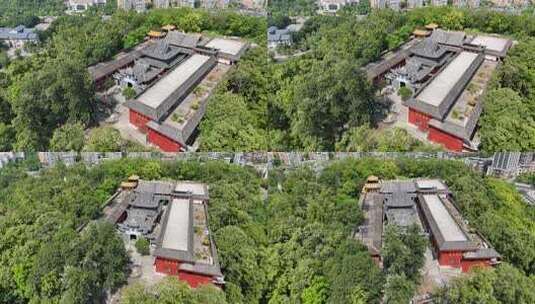 四川内江西林古寺航拍高清在线视频素材下载