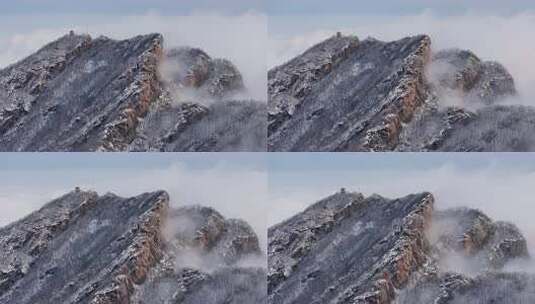 高山雪后云海航拍高清在线视频素材下载