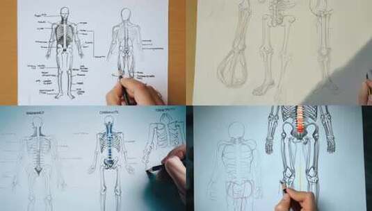 手绘人体结构图 (1)高清在线视频素材下载