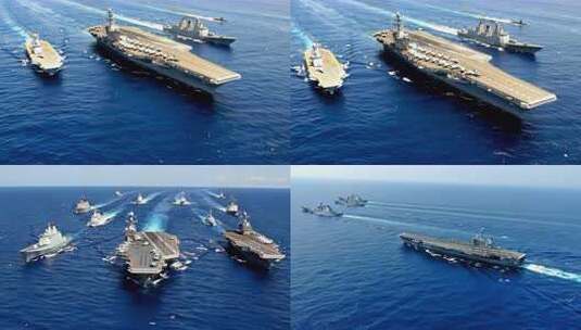 海军编队海上巡航高清在线视频素材下载