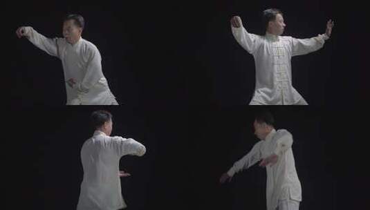 男子穿白衣练传统武术高清在线视频素材下载