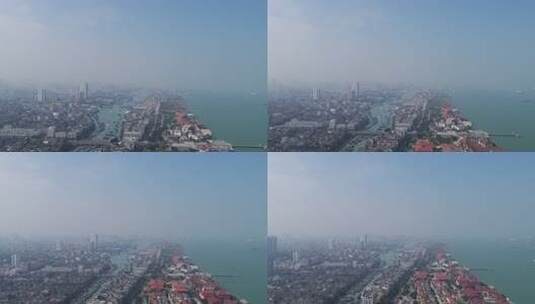 航拍广西北海老城区海边外沙岛红房子旅游高清在线视频素材下载