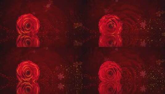 大气舞台花朵背景4K红高清AE视频素材下载