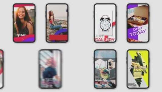 10个手机Instagram故事素材包AE模板高清AE视频素材下载