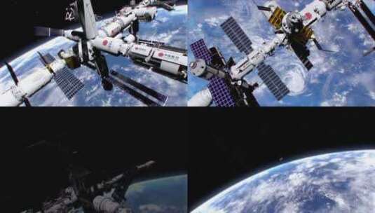 模板-地球空间站模型展示动画高清AE视频素材下载