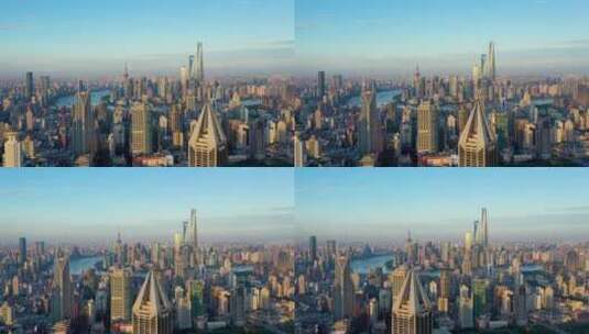 航拍上海城市风光高清在线视频素材下载