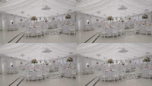 婚礼现场是白色浪漫风格的镜头高清在线视频素材下载