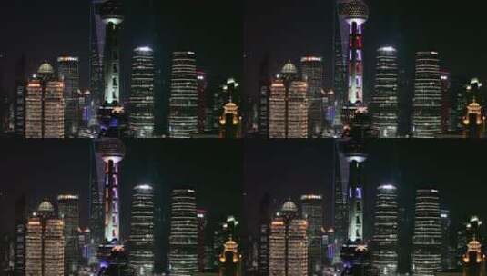 中国上海夜景天际线高清在线视频素材下载