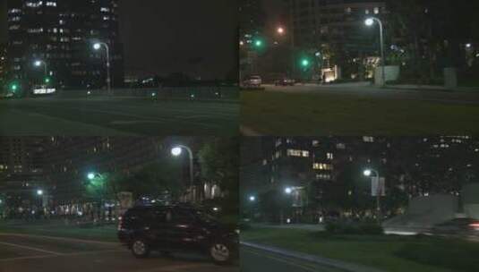 汽车在夜间道路上行驶高清在线视频素材下载