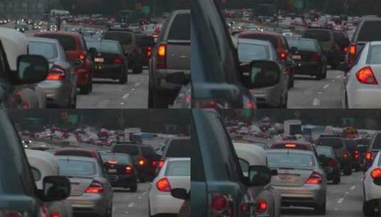 车辆拥挤的城市交通高清在线视频素材下载