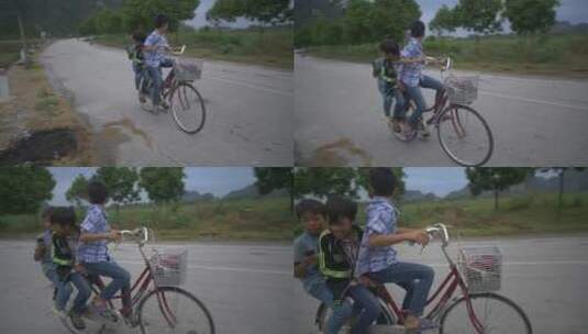 越南儿童骑自行车高清在线视频素材下载