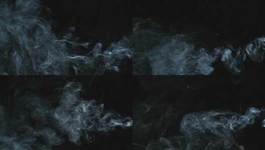 黑色背景下扩散的烟雾高清在线视频素材下载