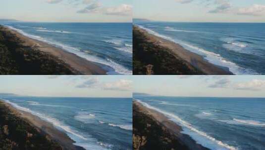 海洋海岸线日落景观高清在线视频素材下载