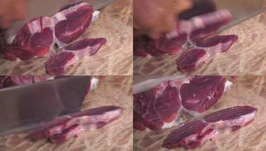 切羊肉备料高清在线视频素材下载