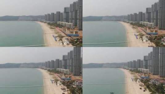 航拍沙滩海浪大海高清在线视频素材下载