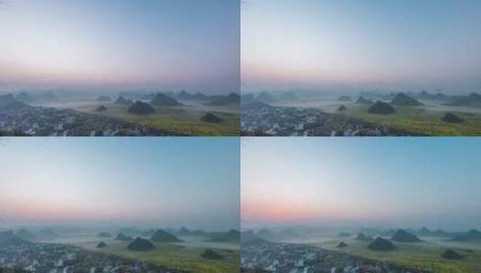 罗平金鸡峰平流雾日出高清在线视频素材下载