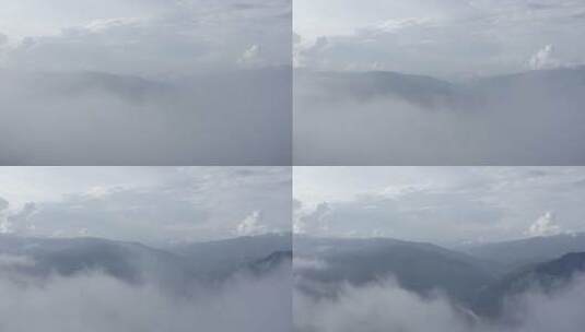 云雾航拍原始森林4K高清在线视频素材下载