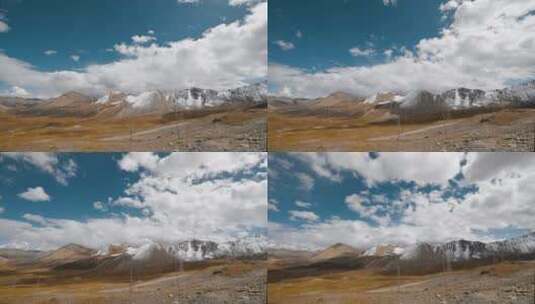 延时雪山黄草原视频西藏光影变化草原风光高清在线视频素材下载