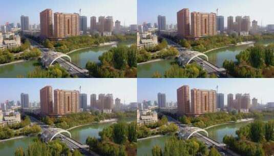 新疆阿克苏市城区高清在线视频素材下载