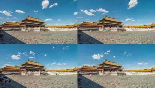 北京地标夏季蓝天白云4K延时高清在线视频素材下载