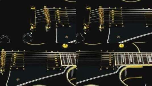 金弦黑色吉他高清在线视频素材下载