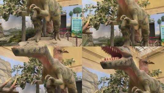 科普白垩纪侏罗纪恐龙化石还原高清在线视频素材下载