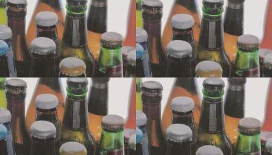 白色背景上的封闭啤酒玻璃瓶高清在线视频素材下载