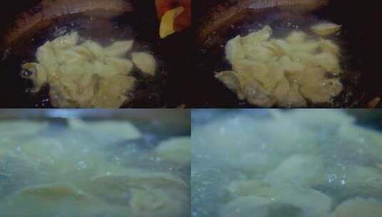 煮饺子 水沸腾 开锅 翻滚 特写 组镜高清在线视频素材下载