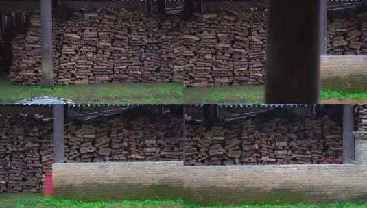 陶瓷烧制用的木材高清在线视频素材下载