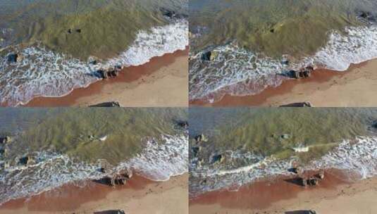 航拍海边海浪高清在线视频素材下载