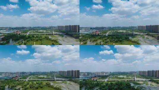 4k洛阳凌波大桥城市建设航拍延时高清在线视频素材下载