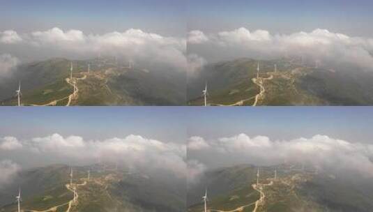 中国风力发电机群高清在线视频素材下载